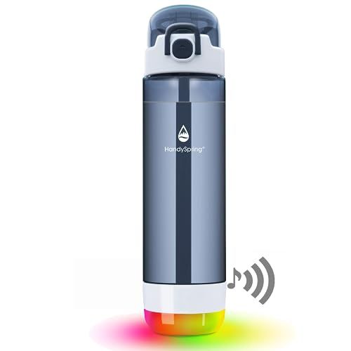 Botella de agua inteligente con recordatorio para beber agua, luces y sonido, rastreador de ingesta de agua, recargable, plástico Tritan con pajilla, regalos para mujeres, hombres, mamá.